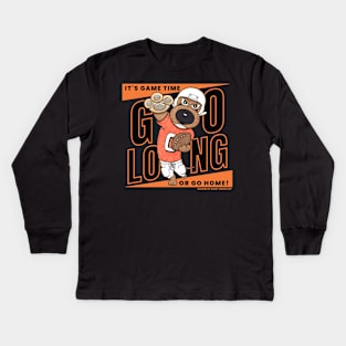 Cute Funny Doxie Dachshund Dog Football Kids Long Sleeve T-Shirt